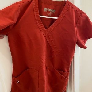 Burnt orange scrub top